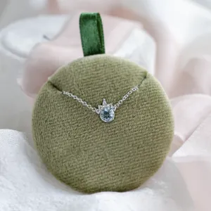 Gold necklace with aquamarine and diamonds AZURINE Thumbnail