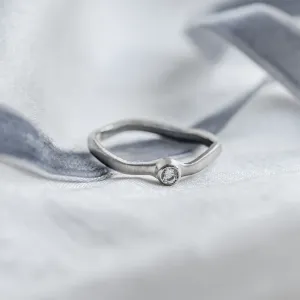 Engagement curved ring with diamond NOLLA Thumbnail