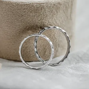 Gold wedding bands with structure CARRARA Thumbnail