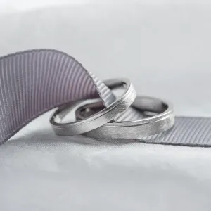Matte scratched wedding rings TOPHI Thumbnail