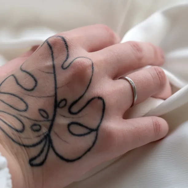 Matte organic wedding rings with diamonds FLUME Image