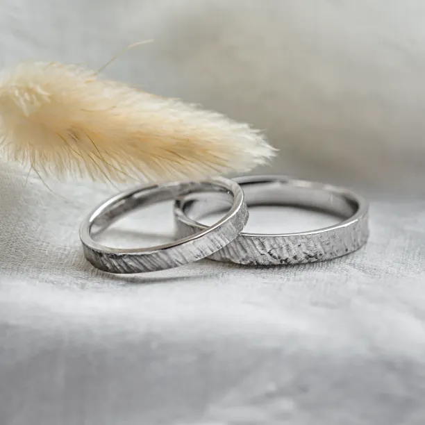 Atypical wedding rings with unusual surface TAMPERE Image