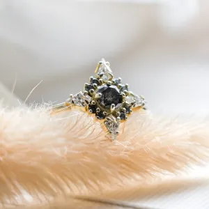 Engagement cluster ring with salt'n'pepper diamonds FERRARA Thumbnail