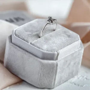 Unusual cluster ring with salt and pepper diamonds TAIPEI Thumbnail