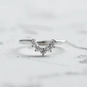 Diamond curved wedding band GEORGIA Thumbnail