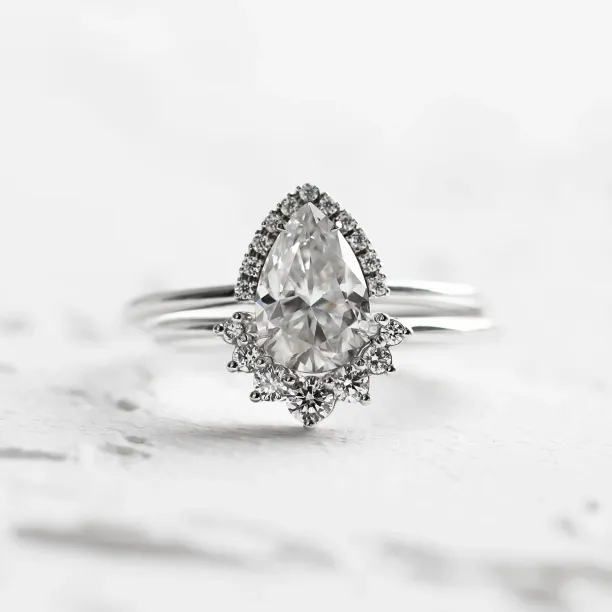 Diamond curved wedding band GEORGIA Image