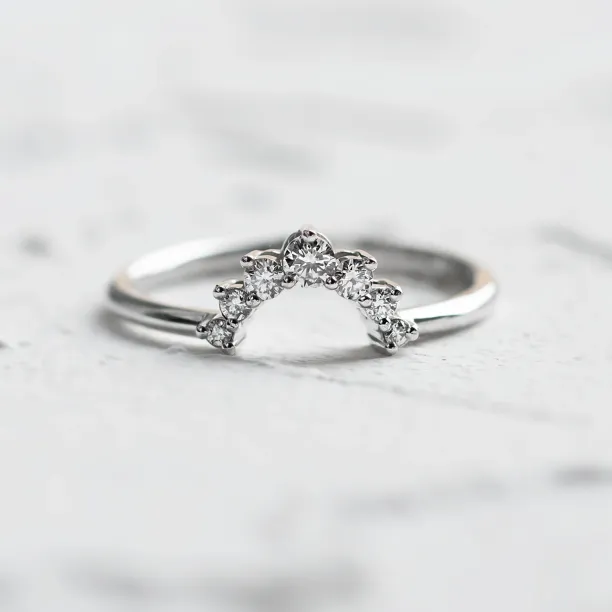 Diamond curved wedding band GEORGIA Image