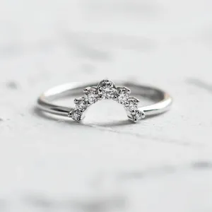 Diamond curved wedding band GEORGIA