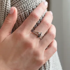 Set of gold rings with salt and pepper diamond ZEQUIN Thumbnail