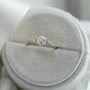 Unusual engagement ring with moissanites MAJESTY Thumbnail