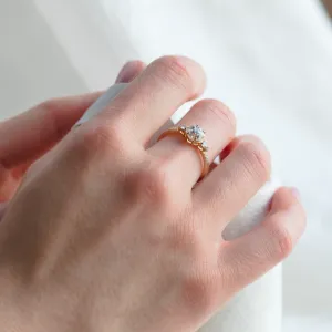 Unusual engagement ring with moissanites MAJESTY Thumbnail