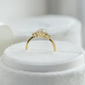 Unusual engagement ring with moissanites MAJESTY Thumbnail