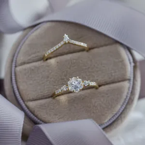 Elegant wedding set with moissanites HARPER Thumbnail