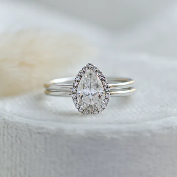 Luxury engagement set with moissanites KIMBER Image