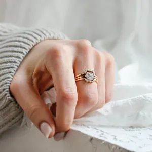 Wedding set of rings with salt'n'pepper diamonds POET Thumbnail