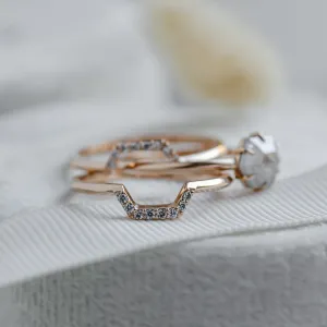 Wedding set of rings with salt'n'pepper diamonds POET Thumbnail