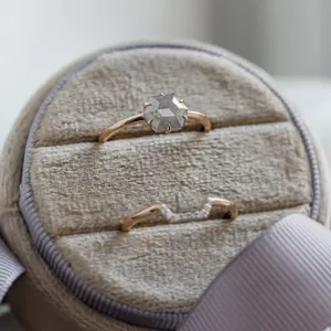 Wedding set of rings with salt'n'pepper diamonds POET Thumbnail