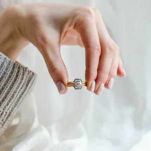 Wedding set of rings with salt'n'pepper diamonds POET Thumbnail