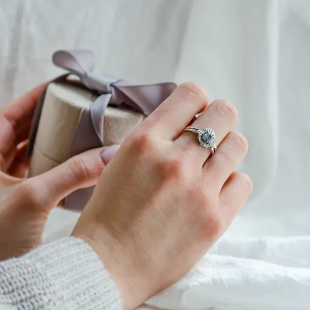 Engagement set with salt and pepper diamonds BRIGHTON Image