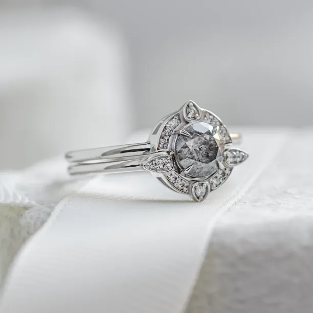Engagement set with salt and pepper diamonds BRIGHTON Image