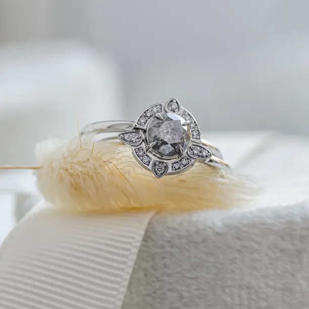 Engagement set with salt and pepper diamonds BRIGHTON Image