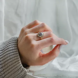 Set of gold rings with salt and pepper diamonds ELLINGTON Thumbnail