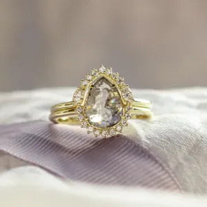 Set of gold rings with salt and pepper diamonds ELLINGTON Thumbnail