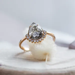 Set of gold rings with salt and pepper diamonds ELLINGTON Thumbnail