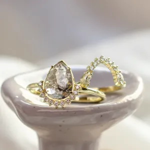 Set of gold rings with salt and pepper diamonds ELLINGTON Thumbnail