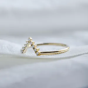 Curved diamond wedding ring REGGIO Thumbnail