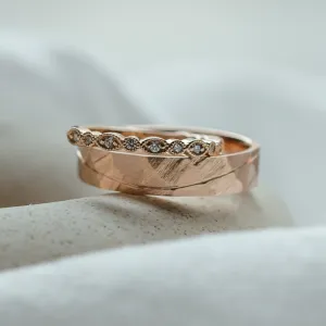 Unusual wedding rings with diamonds in vintage style LAZZI Thumbnail