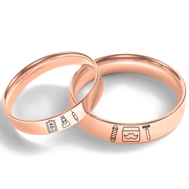Custom wedding rings with own symbol Image