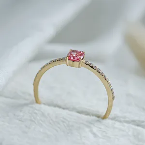 Engagement ring with pink lab grown diamond CORALINE Thumbnail