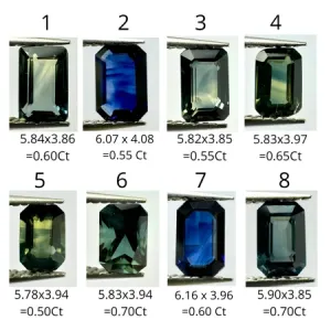 Vintage ring with teal baguette sapphire and diamonds FROST Thumbnail