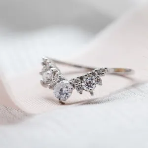 Curved wedding ring full of diamonds FIESTA Thumbnail