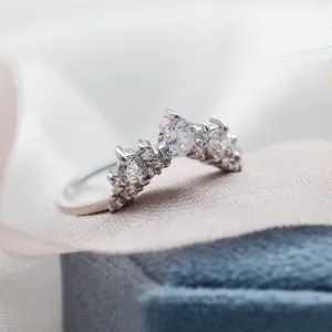 Curved wedding ring full of diamonds FIESTA Thumbnail