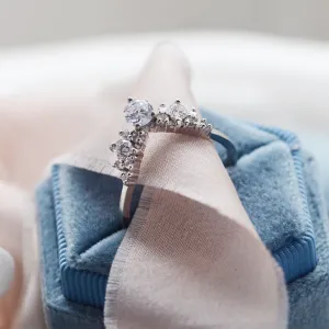 Curved wedding ring full of diamonds FIESTA Thumbnail