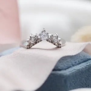 Curved wedding ring full of diamonds FIESTA Thumbnail