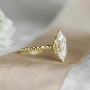 Gold ring with hexagon moissanite SALEM Thumbnail