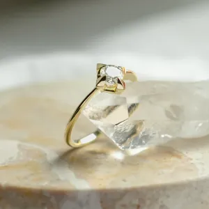Gold engagement ring with moissanite JETT Thumbnail