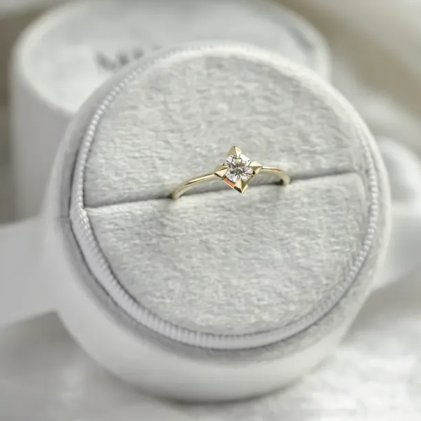 Gold engagement ring with moissanite JETT Image