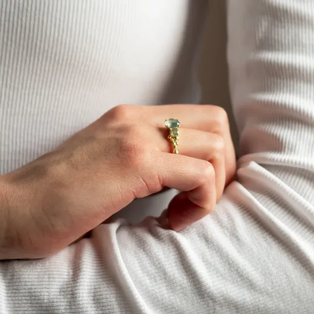 Ring with round green moss agate BACCHUS Image