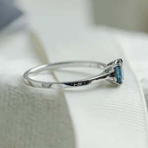 Gold ring with cushion blue sapphire NEEL Thumbnail