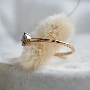Gold minimalist cluster ring with salt and pepper diamonds KAIP Thumbnail