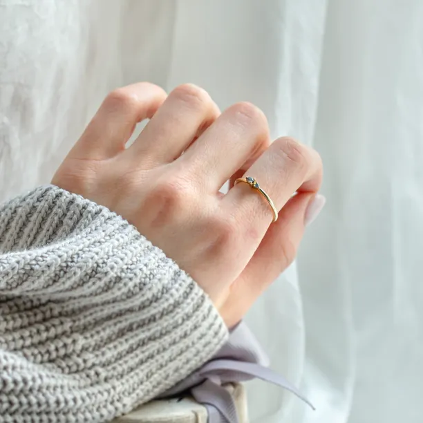 Minimalist cluster ring with salt and pepper diamonds ROWAN Image