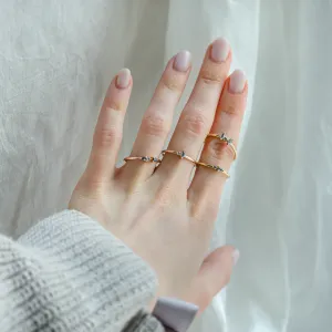 Minimalist cluster ring with salt and pepper diamonds ROWAN Thumbnail