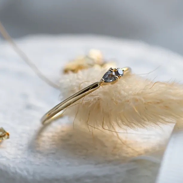 Minimalist cluster ring with salt and pepper diamonds ROWAN Image