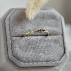 Minimalist cluster ring with salt and pepper diamonds ROWAN Thumbnail