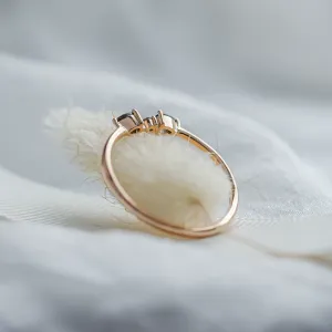 Dainty cluster ring with salt and pepper diamonds FINLEY Thumbnail