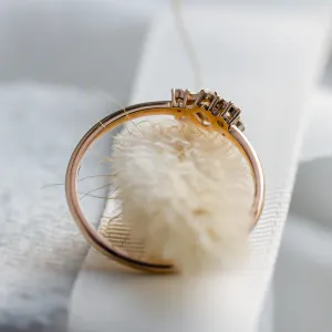 Gold cluster ring with moissanites BERNADETTE Thumbnail